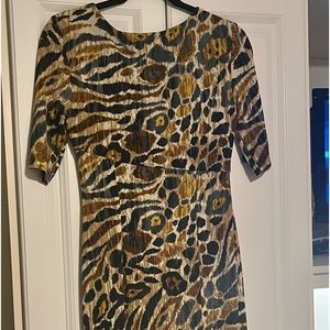 Connected Apparel Faux Wrap Animal Print Dress Size 6
